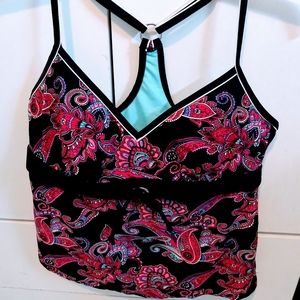 Beach Native Underwire Tankini Paisley Bathing/Swim Suit Top